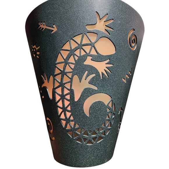 Party Lite Southwestern Metal wall sconces Kokopelli gecko lizard design - Picture 5 of 10